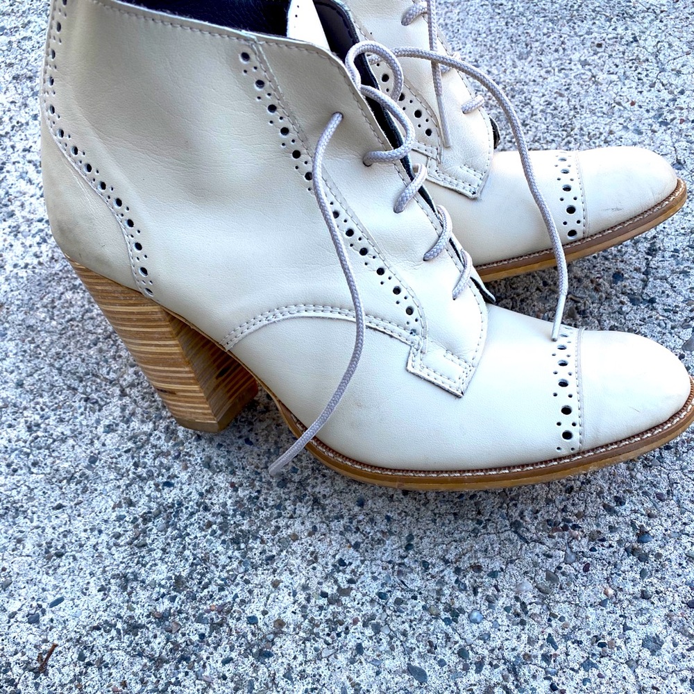 White Vegan Leather Booties